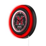 Miami University (OH) 15-Inch Neon Logo Clock in Black