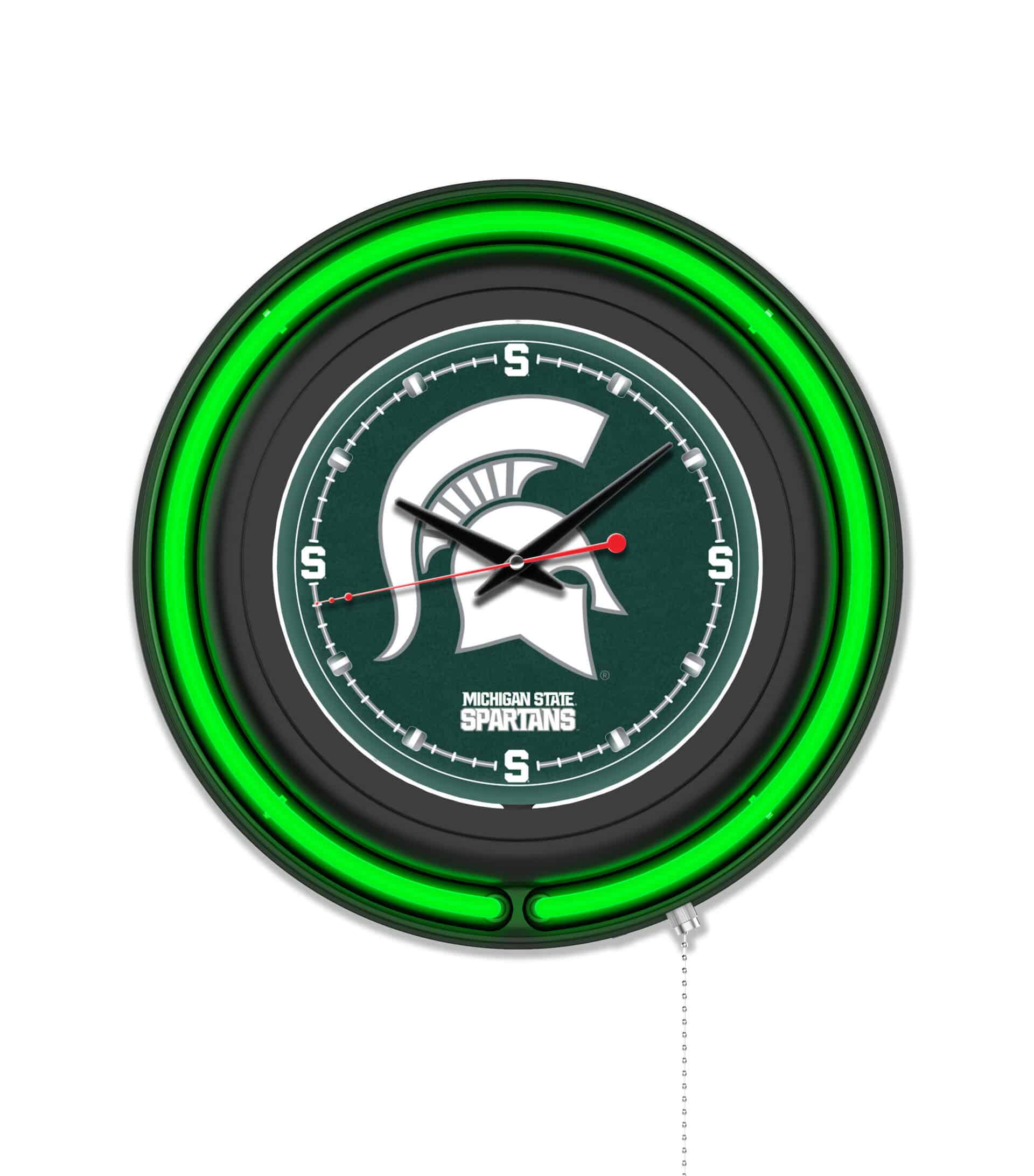 Michigan State University 15-Inch Neon Logo Clock in Black 6 Michigan State University 15-Inch Neon Logo Clock in Black