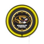 University of Missouri 15-Inch Neon Logo Clock in Black