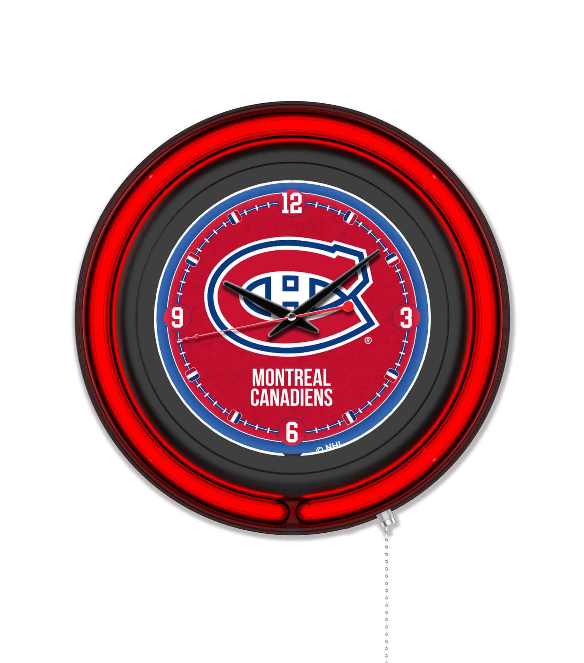 Montreal Canadiens 15-Inch Neon Logo Clock in Black 6 Montreal Canadiens 15-Inch Neon Logo Clock in Black