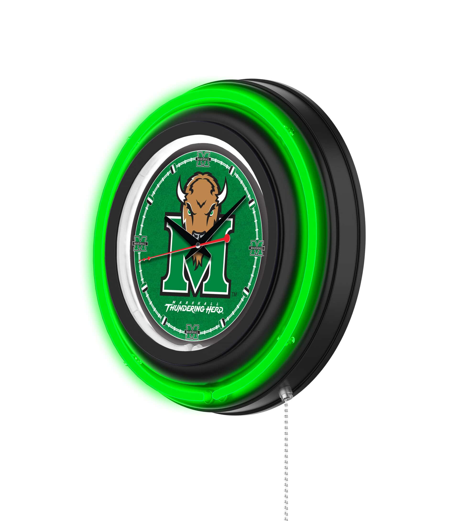 Marshall University 15-Inch Neon Logo Clock in Black 7 Marshall University 15-Inch Neon Logo Clock in Black