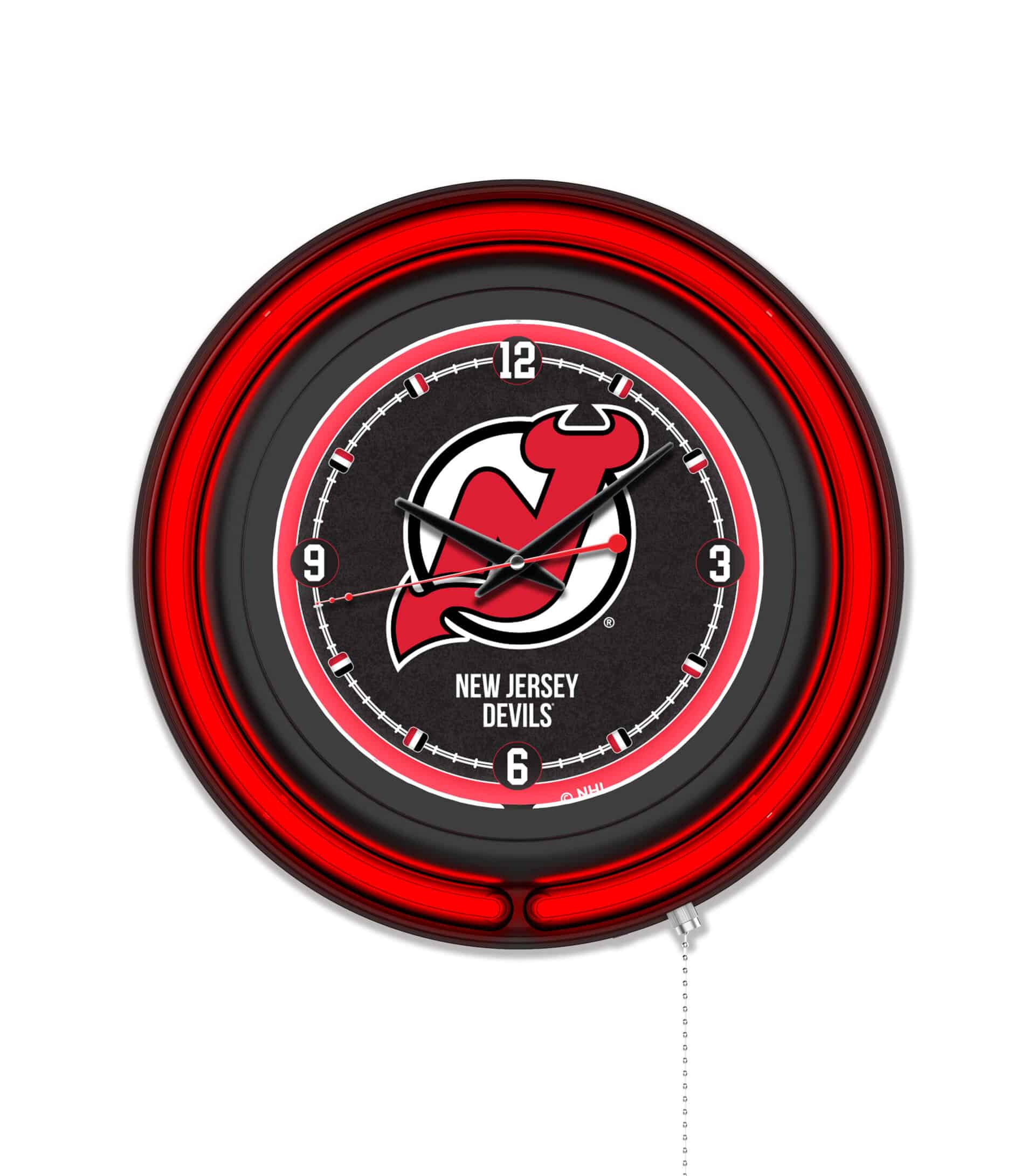 New Jersey Devils 15-Inch Neon Logo Clock in Black 6 New Jersey Devils 15-Inch Neon Logo Clock in Black