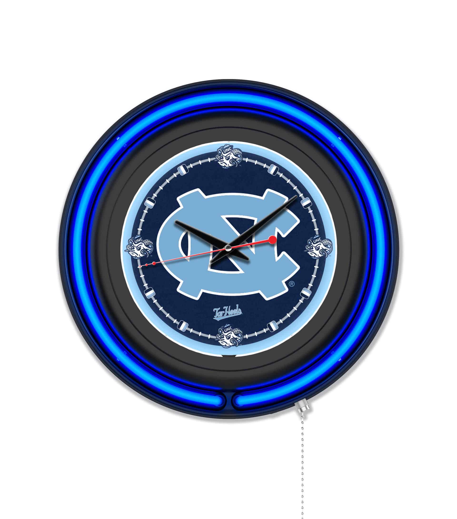 University of North Carolina 15-Inch Neon Logo Clock in Black 6 University of North Carolina 15-Inch Neon Logo Clock in Black
