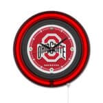 Ohio State University 15-Inch Neon Logo Clock in Black