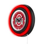 Ohio State University 15-Inch Neon Logo Clock in Black