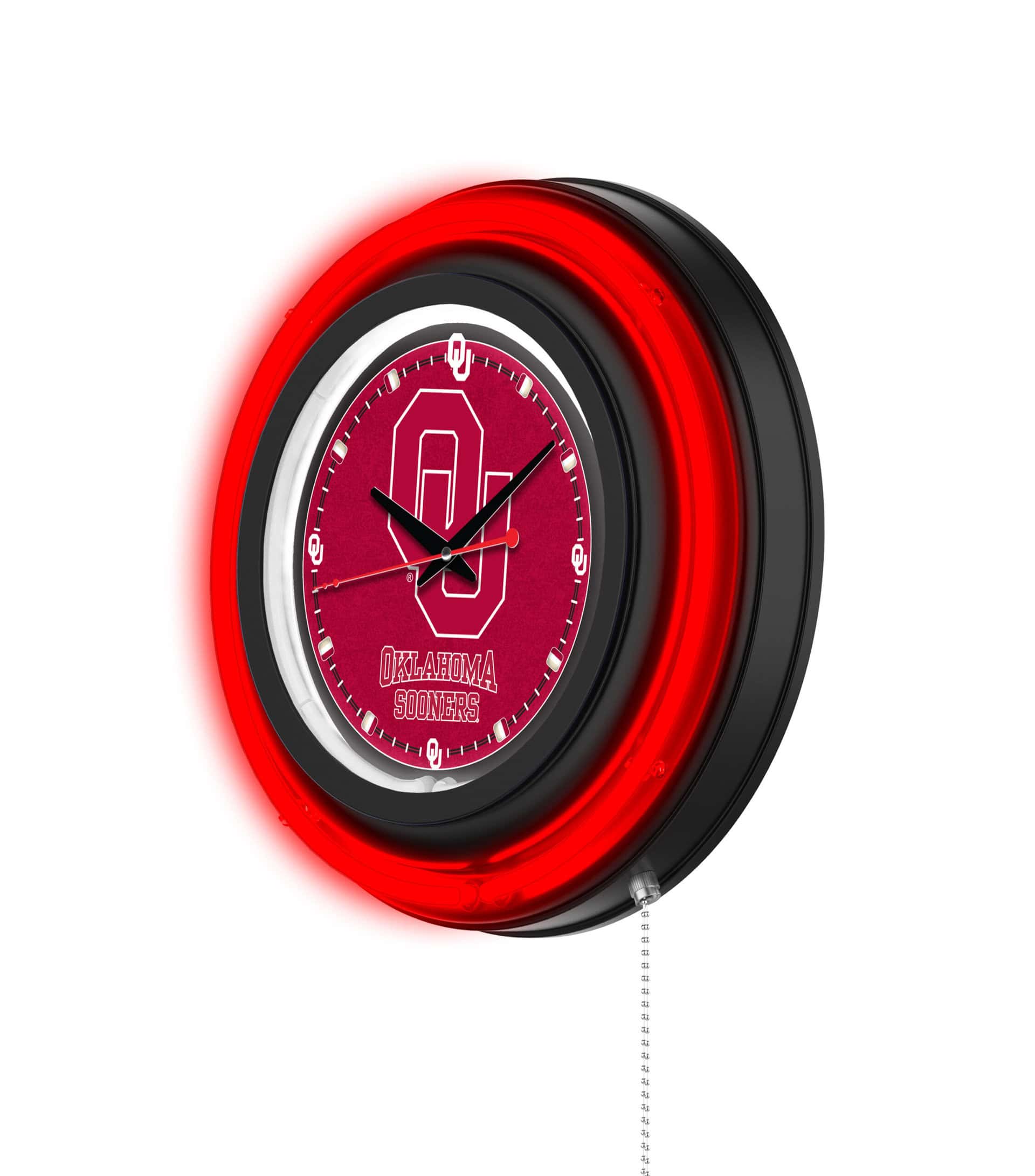 Oklahoma University 15-Inch Neon Logo Clock in Black 7 Oklahoma University 15-Inch Neon Logo Clock in Black