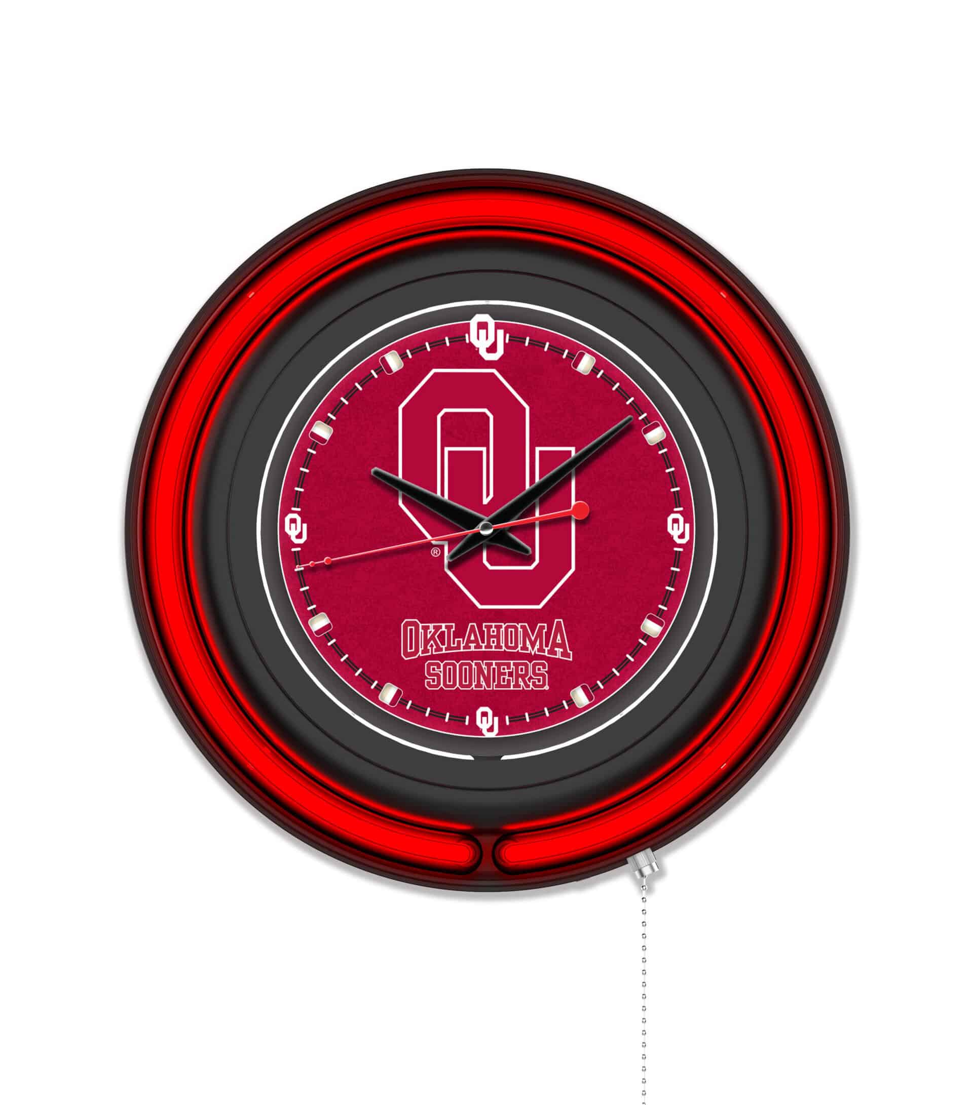 Oklahoma University 15-Inch Neon Logo Clock in Black 6 Oklahoma University 15-Inch Neon Logo Clock in Black