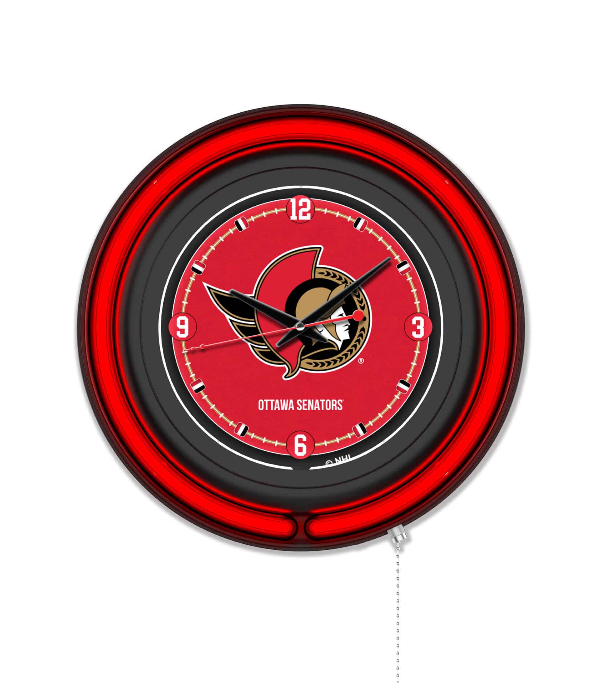 Ottawa Senators 15-Inch Neon Logo Clock in Black 6 Ottawa Senators 15-Inch Neon Logo Clock in Black