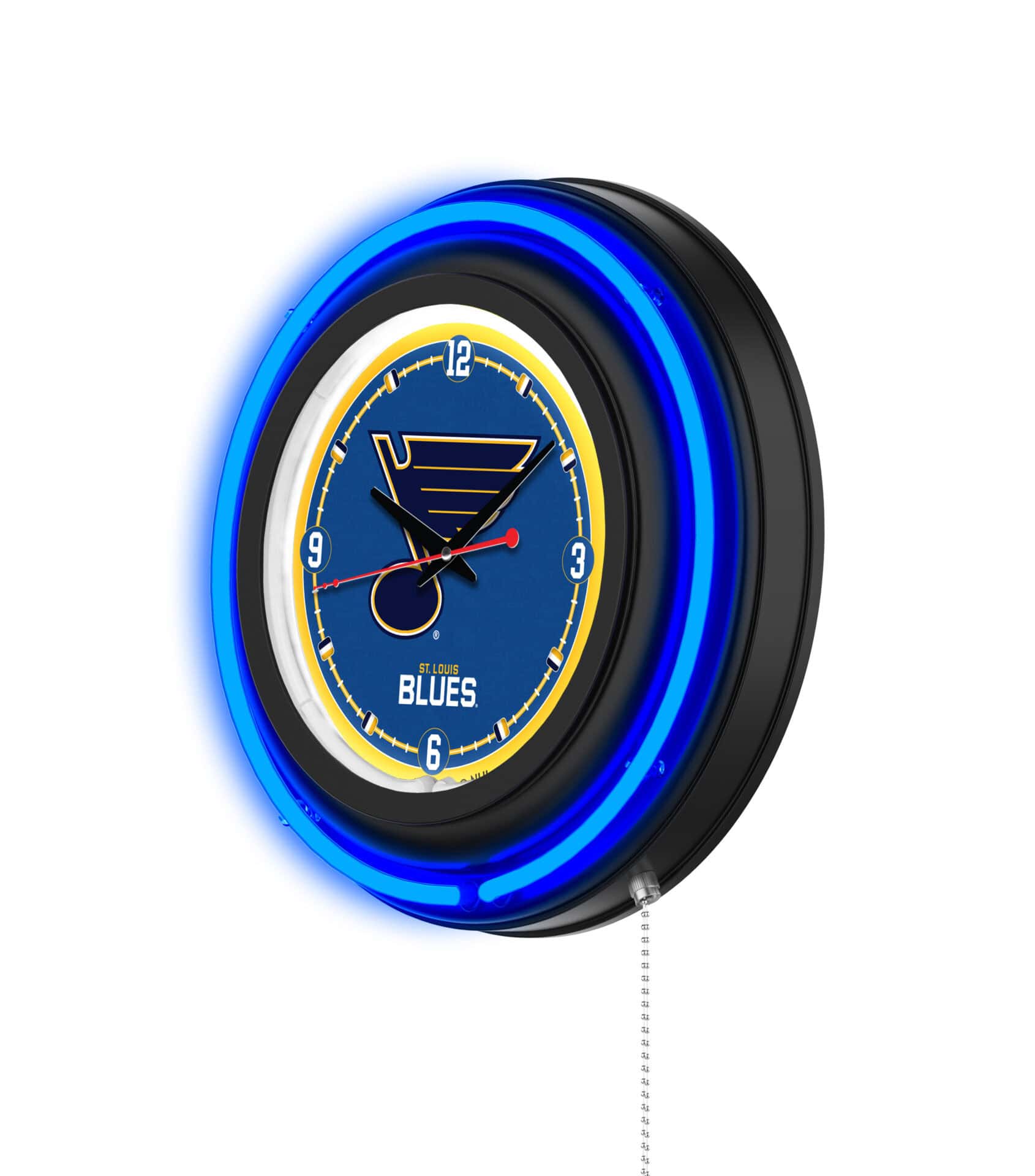 St Louis Blues 15-Inch Neon Logo Clock in Black 2 St Louis Blues 15-Inch Neon Logo Clock in Black - Image 2