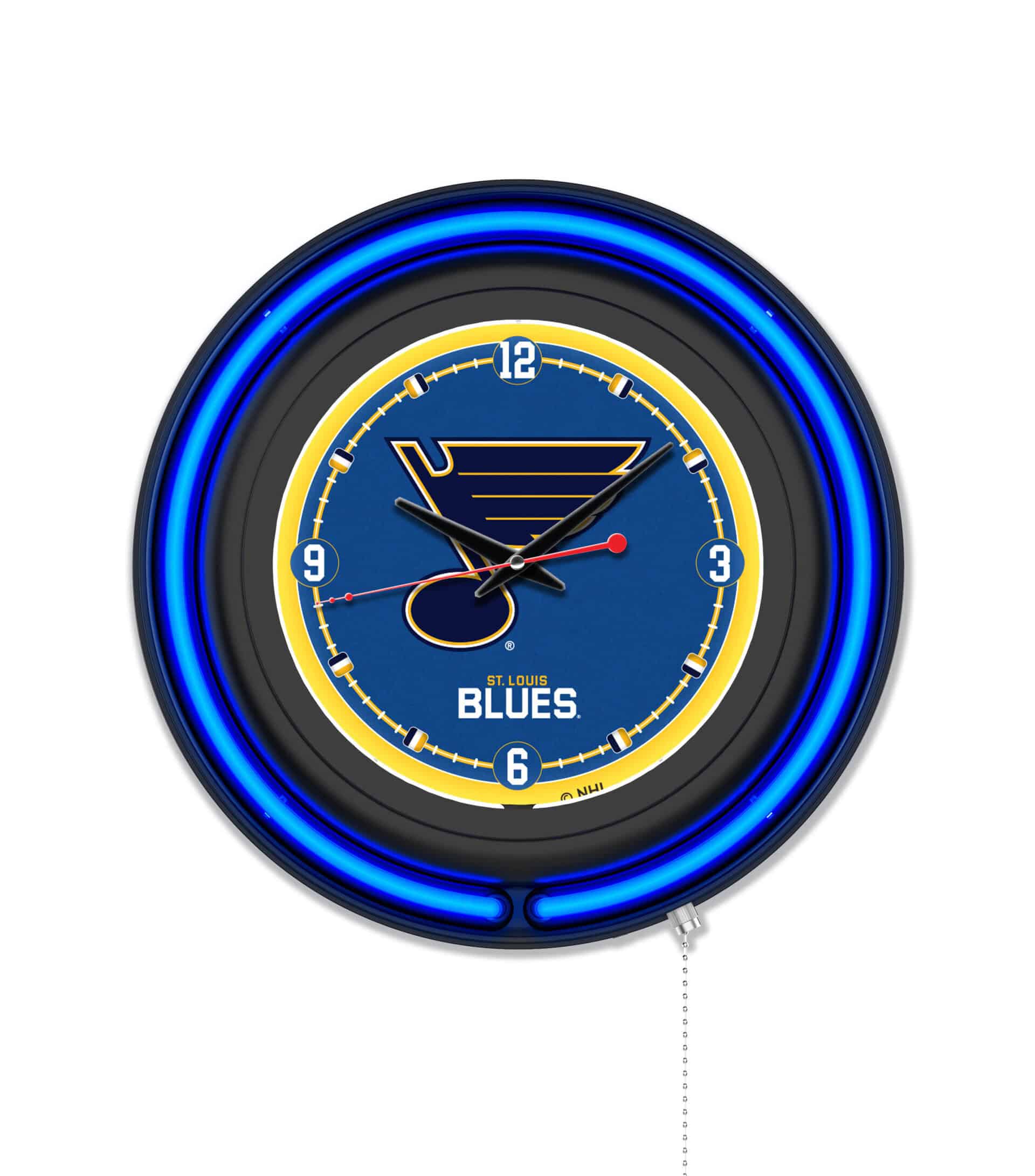 St Louis Blues 15-Inch Neon Logo Clock in Black 6 St Louis Blues 15-Inch Neon Logo Clock in Black