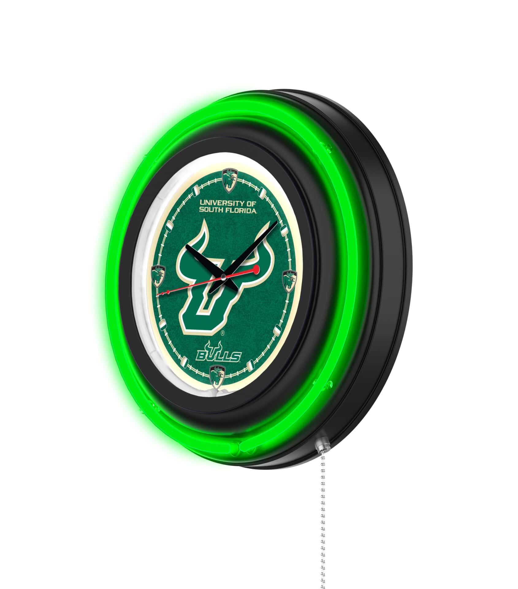 University of South Florida 15-Inch Neon Logo Clock in Black 2 University of South Florida 15-Inch Neon Logo Clock in Black - Image 2