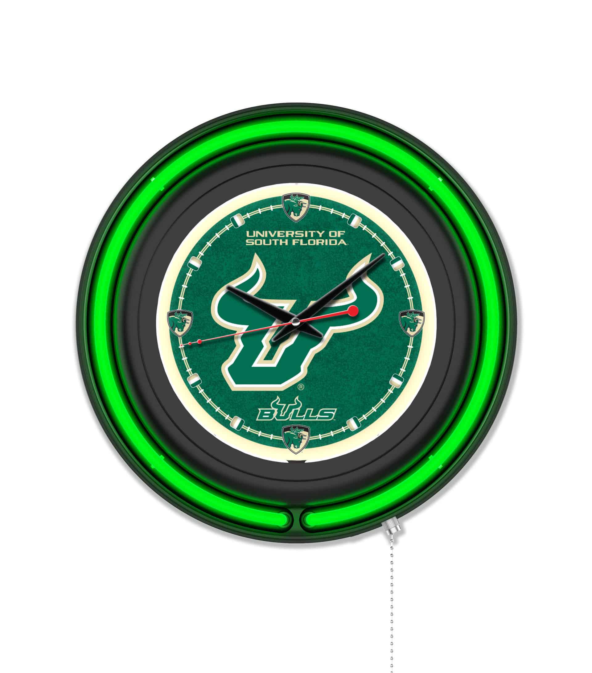 University of South Florida 15-Inch Neon Logo Clock in Black 6 University of South Florida 15-Inch Neon Logo Clock in Black