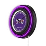 Texas Christian University 15-Inch Neon Logo Clock in Black