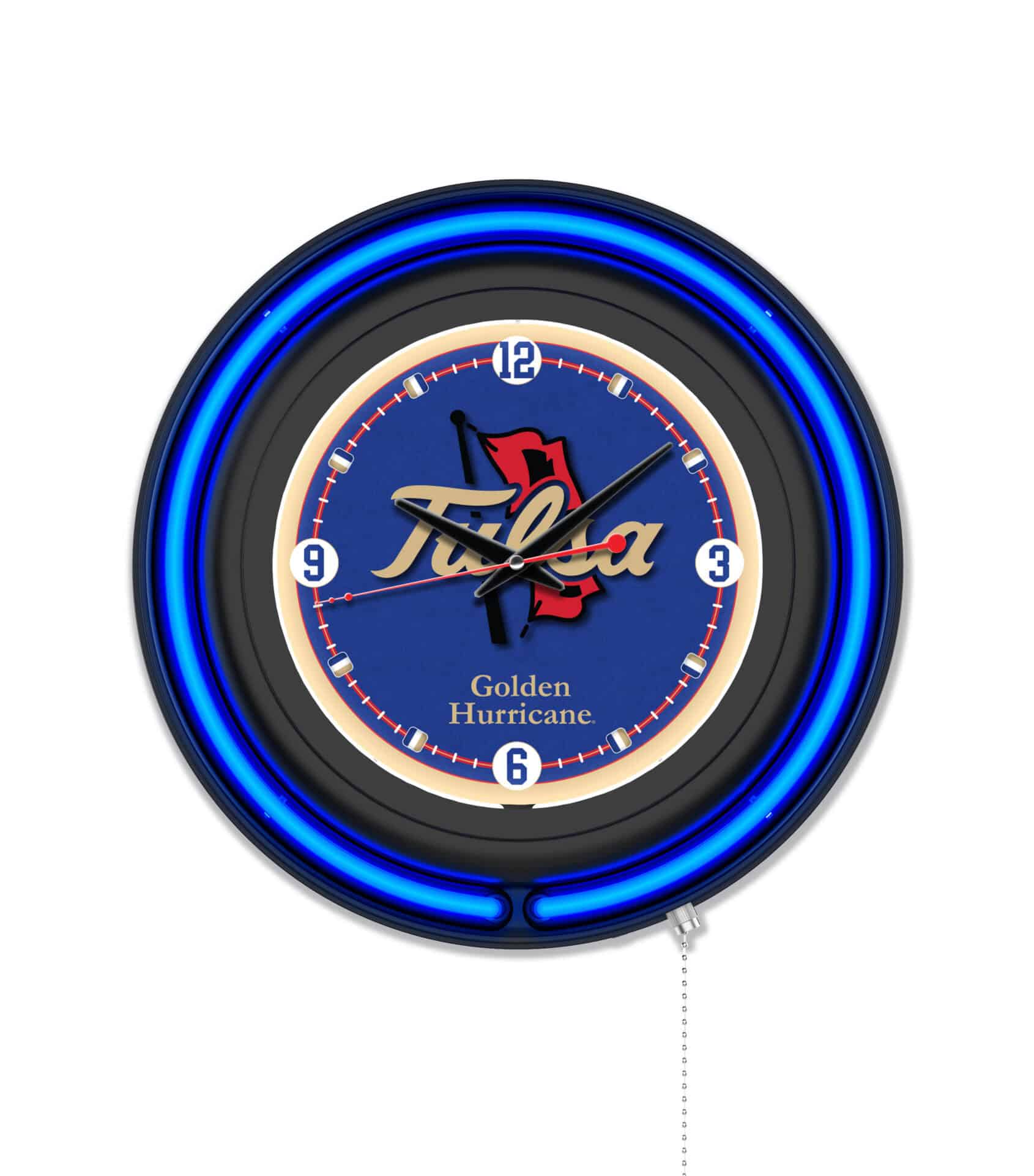 University of Tulsa 15-Inch Neon Logo Clock in Black 1 University of Tulsa 15-Inch Neon Logo Clock in Black