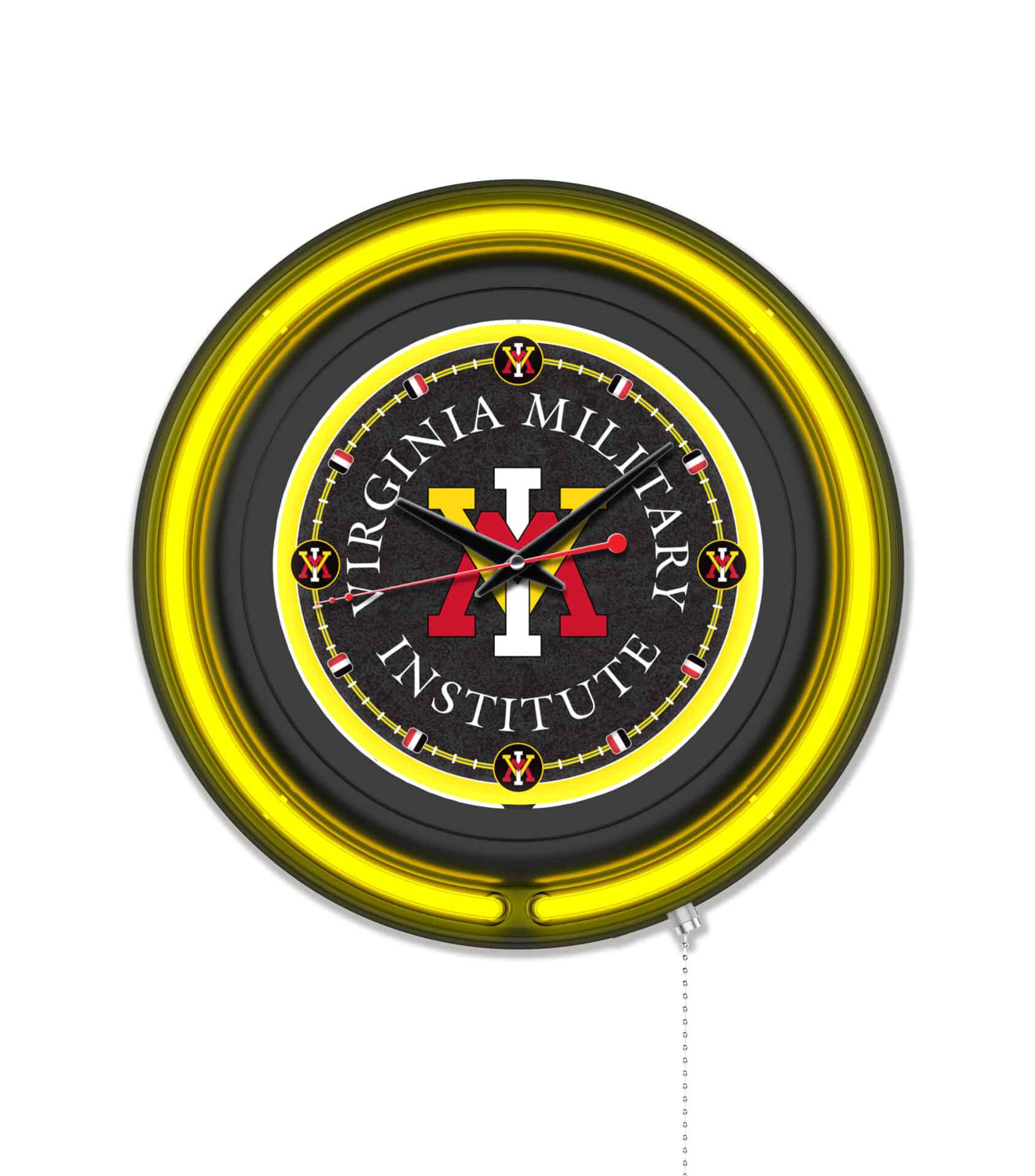 Virginia Military Institute 15-Inch Neon Logo Clock in Black 1 Virginia Military Institute 15-Inch Neon Logo Clock in Black