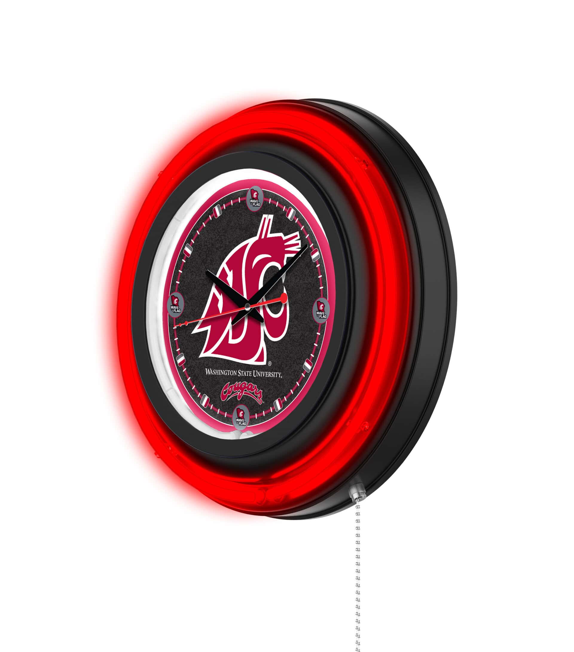 Washington State University 15-Inch Neon Logo Clock in Black 7 Washington State University 15-Inch Neon Logo Clock in Black