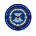 Xavier 15-Inch Neon Logo Clock in Black