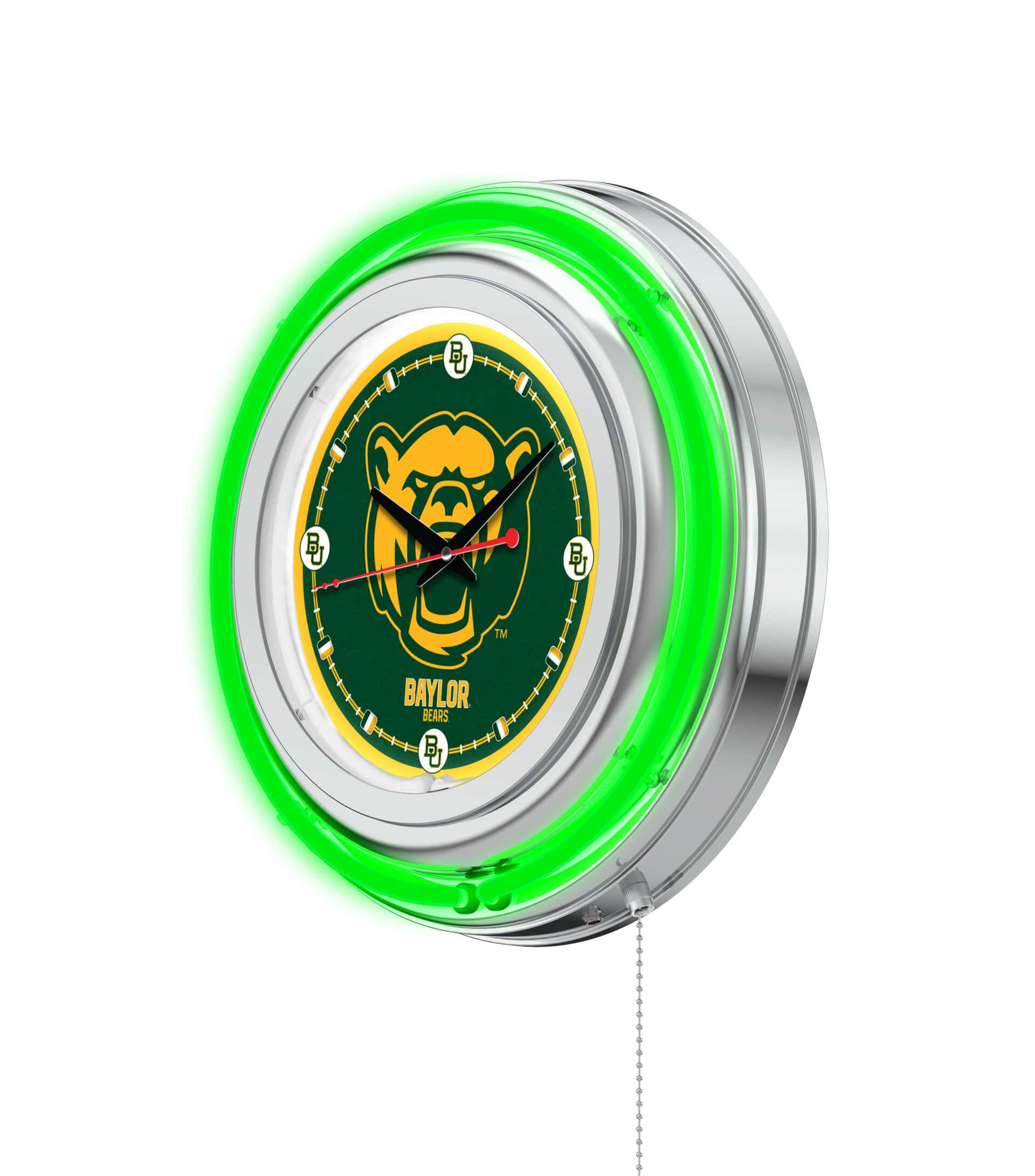 Baylor University 15-Inch Neon Logo Clock in Chrome 7 Baylor University 15-Inch Neon Logo Clock in Chrome