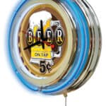 Beer 5 Cents 15-Inch Neon Logo Clock in Chrome 7 Beer 5 Cents 15-Inch Neon Logo Clock in Chrome