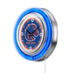Boise State University 15-Inch Neon Logo Clock in Chrome 7 Boise State University 15-Inch Neon Logo Clock in Chrome
