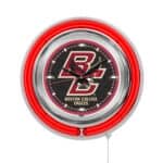 Boston College 15-Inch Neon Logo Clock in Chrome 6 Boston College 15-Inch Neon Logo Clock in Chrome