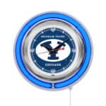 Brigham Young University 15-Inch Neon Logo Clock in Chrome
