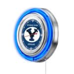 Brigham Young University 15-Inch Neon Logo Clock in Chrome