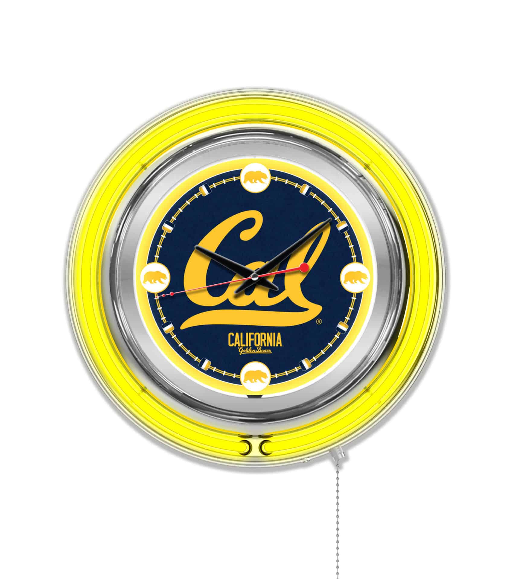 University of California 15-Inch Neon Logo Clock in Chrome 1 University of California 15-Inch Neon Logo Clock in Chrome