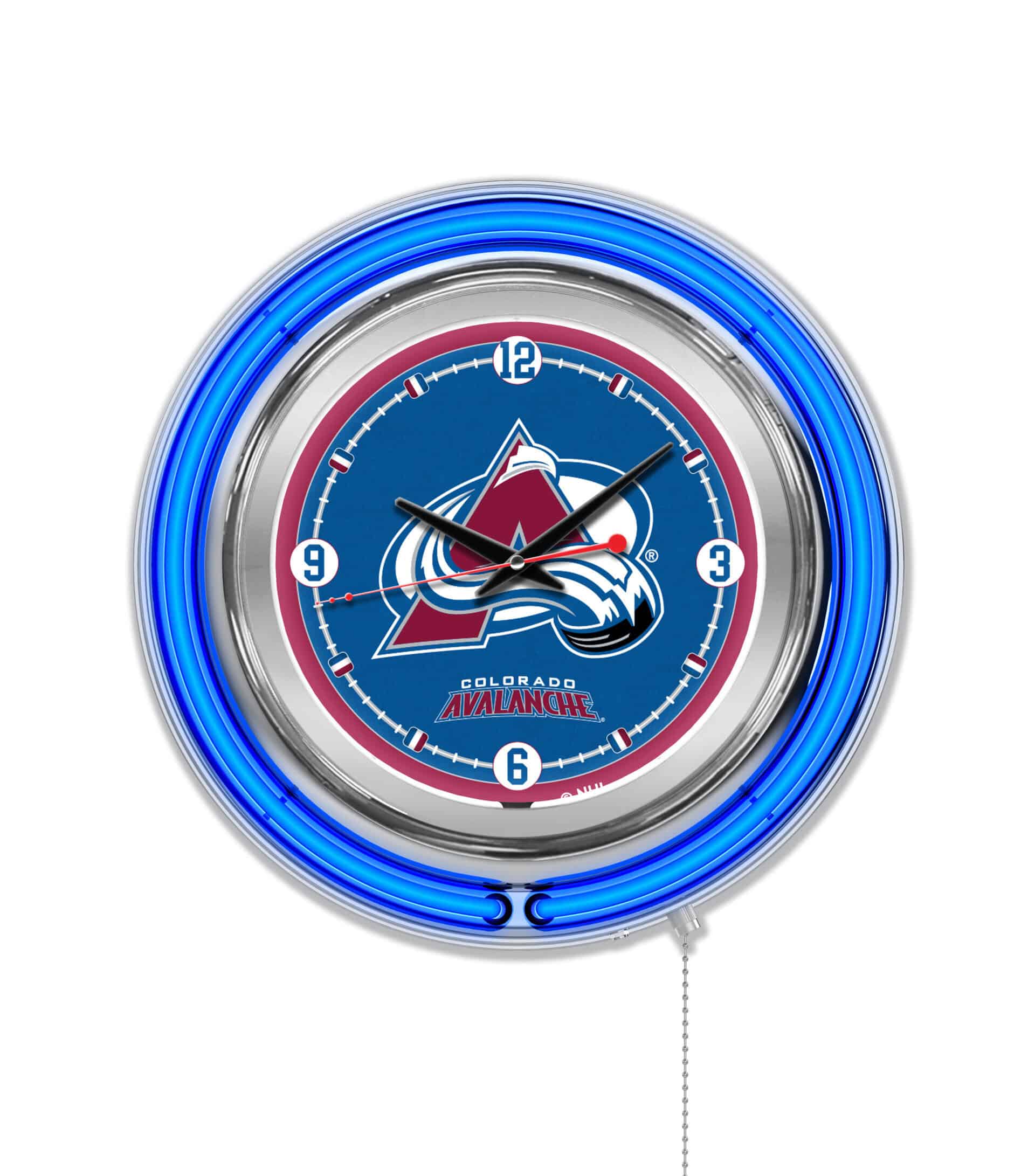 Colorado Avalanche 15-Inch Neon Logo Clock in Chrome 6 Colorado Avalanche 15-Inch Neon Logo Clock in Chrome