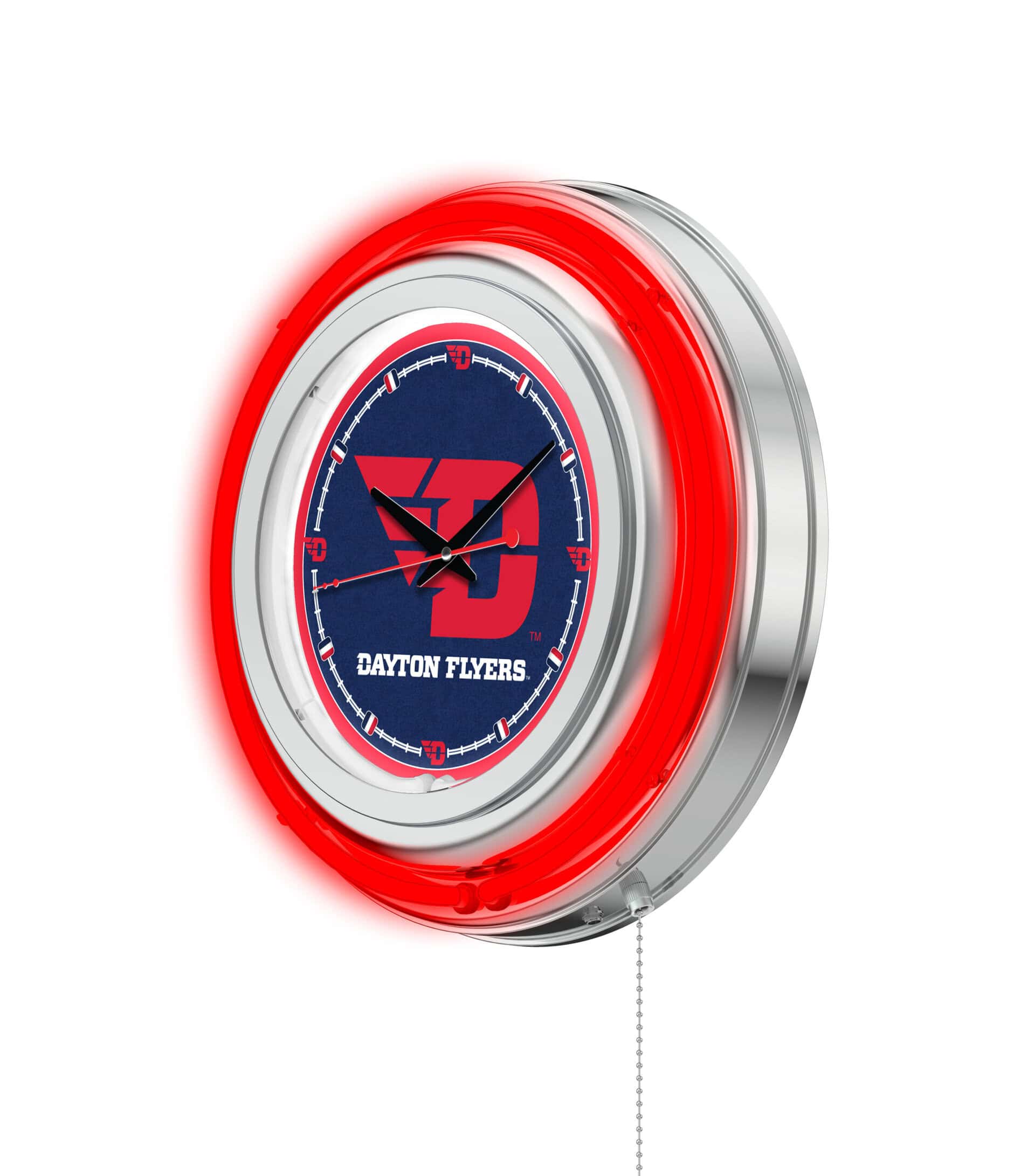 University of Dayton 15-Inch Neon Logo Clock in Chrome 7 University of Dayton 15-Inch Neon Logo Clock in Chrome