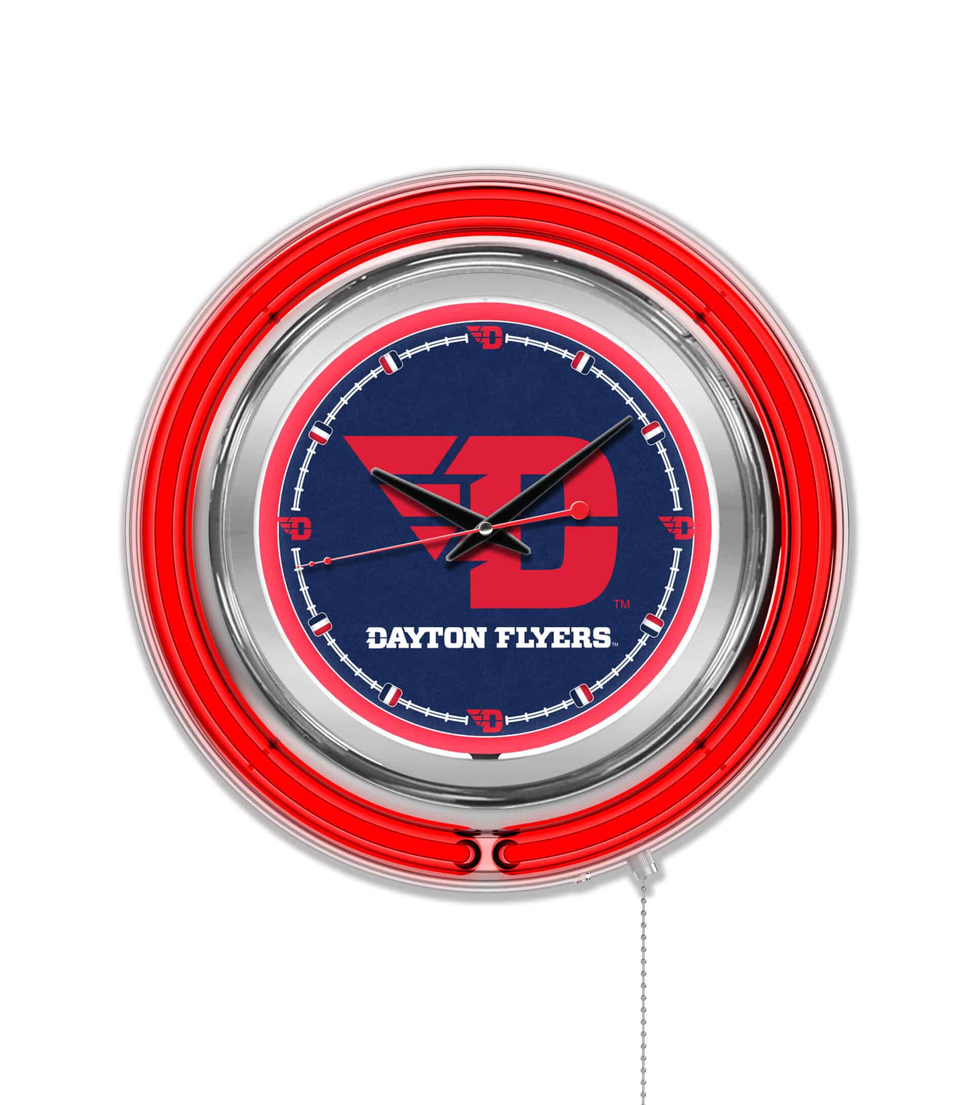 University of Dayton 15-Inch Neon Logo Clock in Chrome 6 University of Dayton 15-Inch Neon Logo Clock in Chrome