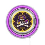 East Carolina University 15-Inch Neon Logo Clock in Chrome