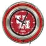 University of Houston 15-Inch Neon Logo Clock in Chrome