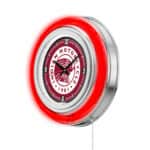 Indian Motorcycle 15-Inch Neon Logo Clock in Chrome