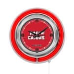University of Louisiana at Lafayette 15-Inch Neon Logo Clock in Chrome