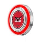 University of Louisiana at Lafayette 15-Inch Neon Logo Clock in Chrome