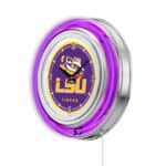 Louisiana State University 15-Inch Neon Logo Clock in Chrome