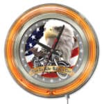 Live to Ride 15-Inch Neon Logo Clock in Chrome 6 Live to Ride 15-Inch Neon Logo Clock in Chrome