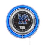 University of Memphis 15-Inch Neon Logo Clock in Chrome