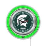 Michigan State University 15-Inch Neon Logo Clock in Chrome 6 Michigan State University 15-Inch Neon Logo Clock in Chrome