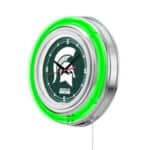 Michigan State University 15-Inch Neon Logo Clock in Chrome 7 Michigan State University 15-Inch Neon Logo Clock in Chrome