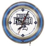 University of North Florida 15-Inch Neon Logo Clock in Chrome 6 University of North Florida 15-Inch Neon Logo Clock in Chrome
