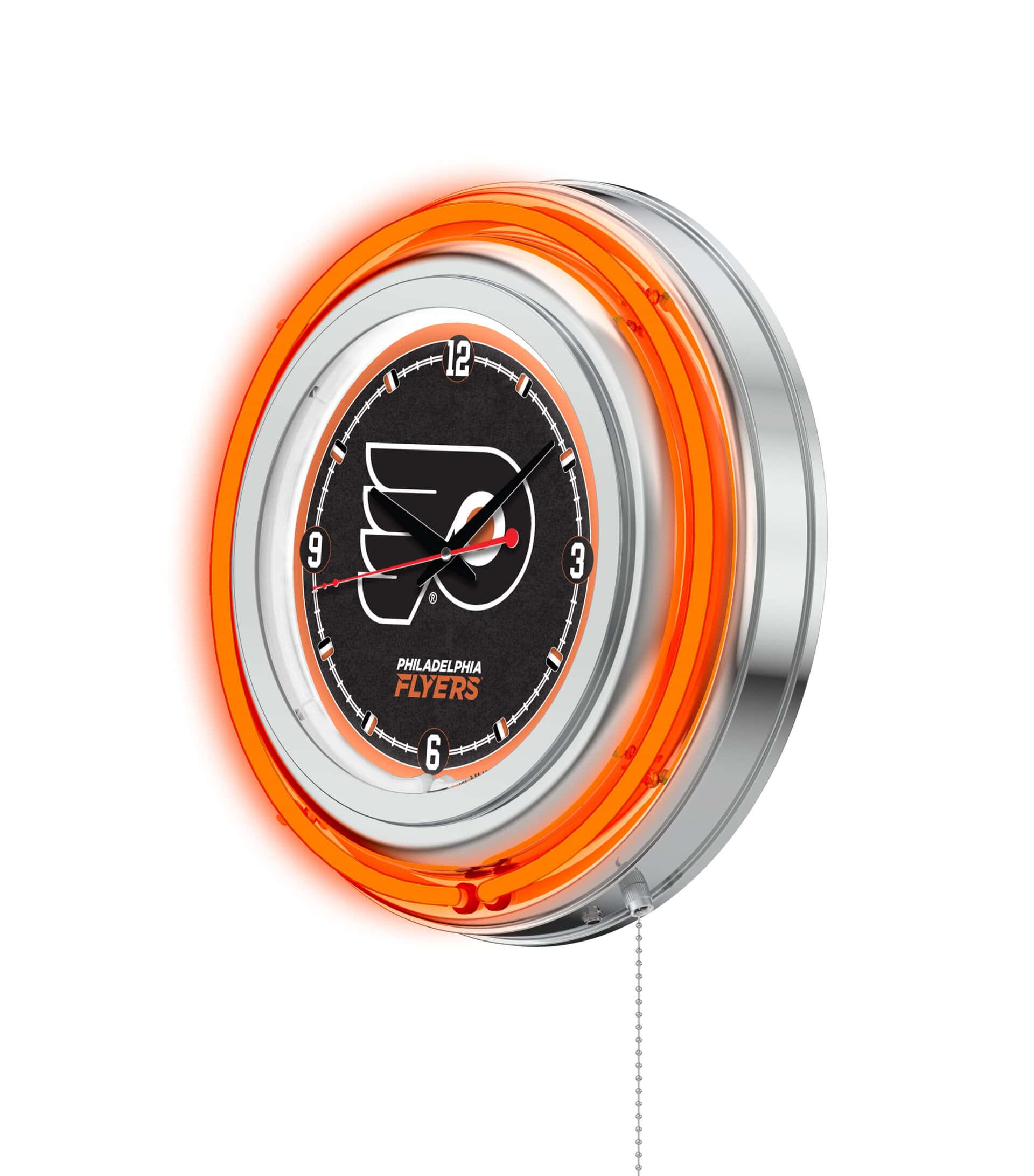 Philadelphia Flyers 15-Inch Neon Logo Clock in Chrome 7 Philadelphia Flyers 15-Inch Neon Logo Clock in Chrome