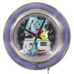 Rock & Roll Diner 15-Inch Neon Logo Clock in Chrome 6 Rock & Roll Diner 15-Inch Neon Logo Clock in Chrome