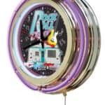 Rock & Roll Diner 15-Inch Neon Logo Clock in Chrome 7 Rock & Roll Diner 15-Inch Neon Logo Clock in Chrome