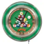 Rack Em 15-Inch Neon Logo Clock in Chrome