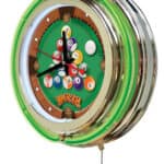 Rack Em 15-Inch Neon Logo Clock in Chrome