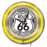 Route 66 15-Inch Neon Logo Clock in Chrome 6 Route 66 15-Inch Neon Logo Clock in Chrome