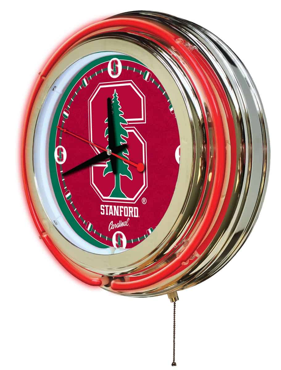 Stanford University 15-Inch Neon Logo Clock in Chrome 2 Stanford University 15-Inch Neon Logo Clock in Chrome - Image 2