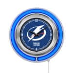 Tampa Bay Lightning 15-Inch Neon Logo Clock in Chrome